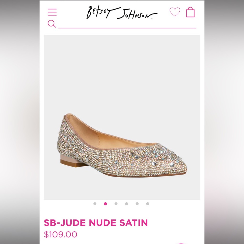 Betsey Johnson Jude Nude Satin Flats